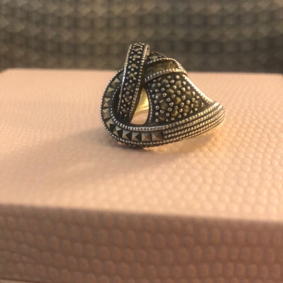 Judith Jack SS Marcasite ring size 7.5 - Picture 4 of 5